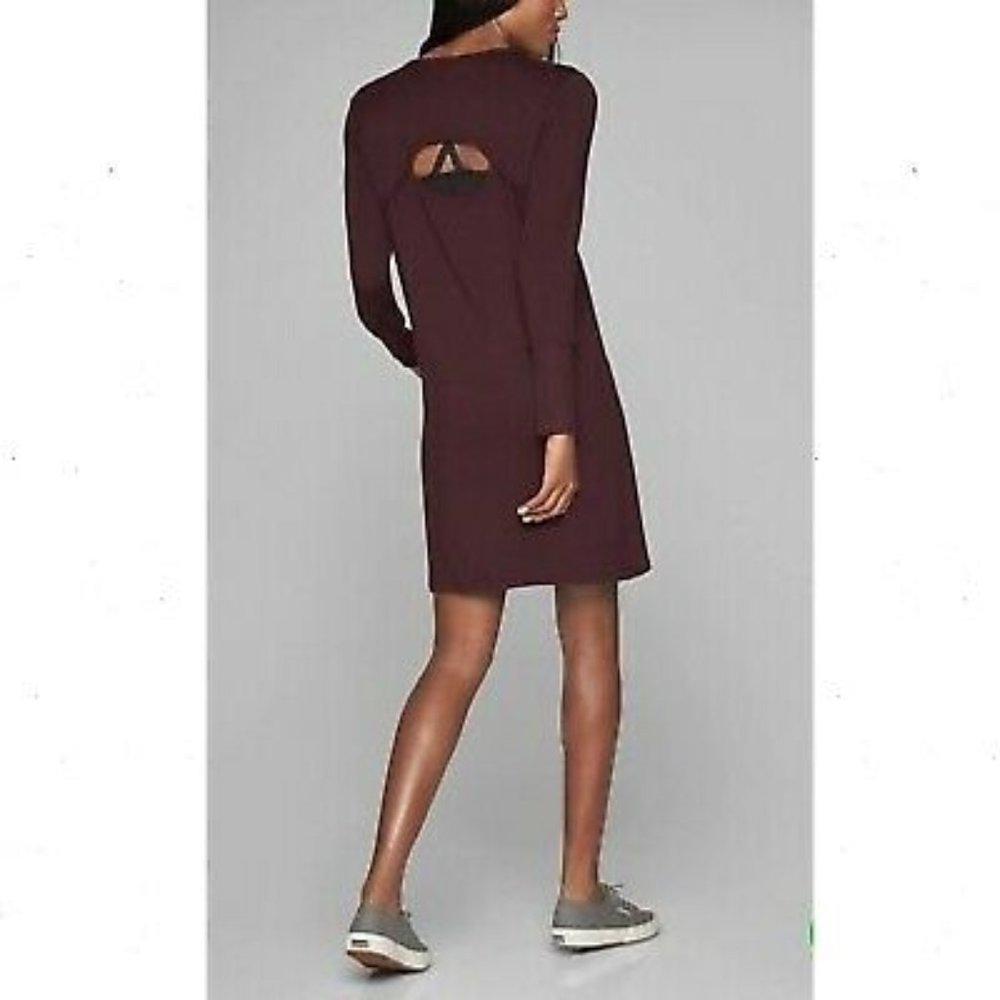Athleta Maroon Crossover Keyhole Sweater Dress